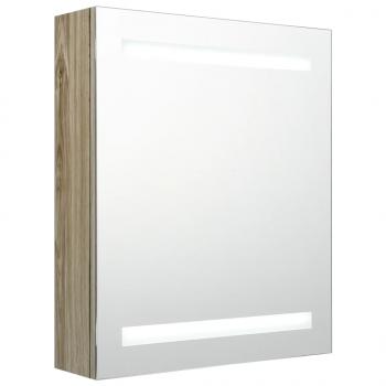 LED-Bad-Spiegelschrank Eichen-Optik 50x14x60 cm