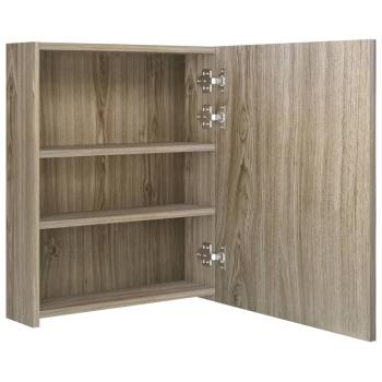 LED-Bad-Spiegelschrank Eichen-Optik 50x14x60 cm