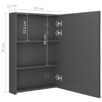 LED-Spiegelschrank fürs Bad Glänzend Grau 50x13x70 cm