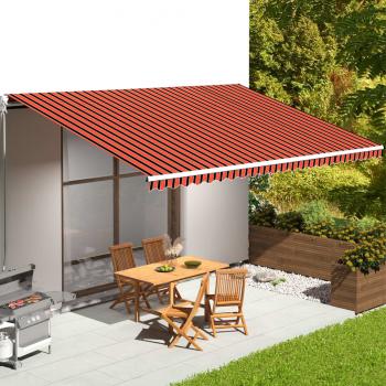 ARDEBO.de - Markisenbespannung Orange und Braun 6x3,5 m