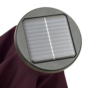 Sonnenschirm mit LED-Leuchten Bordeauxrot 200x211 cm Aluminium