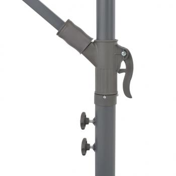 Ampelschirm mit LED-Leuchten Terrakottarot 350 cm