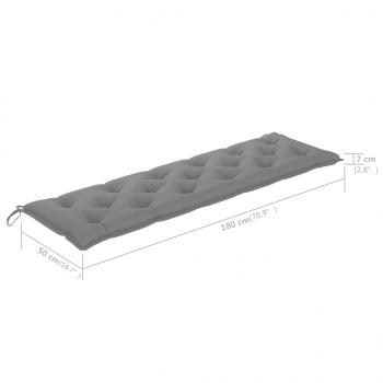 Gartenbank-Auflagen 2 Stk. Grau 180x50x7 cm Oxford-Gewebe
