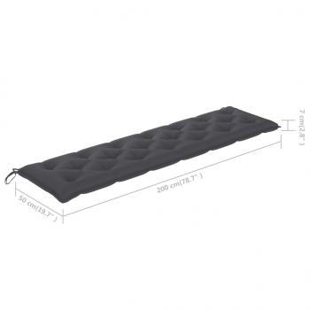 Gartenbank-Auflagen 2 Stk. Anthrazit 200x50x7 cm Oxford-Gewebe