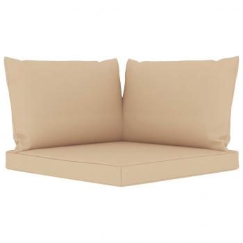 Palettenkissen 3-tlg. Beige Oxford-Gewebe