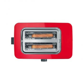 Graef TO 63 Toaster, 888 Watt, Bräunungsgradregler mit sechs Stufen, rot