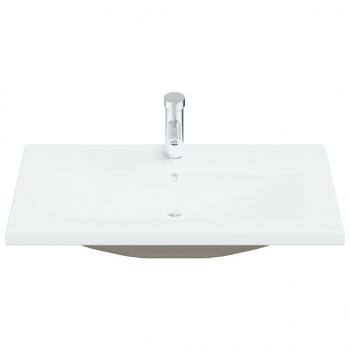 Einbauwaschbecken mit Wasserhahn 81x39x18 cm Keramik Weiß