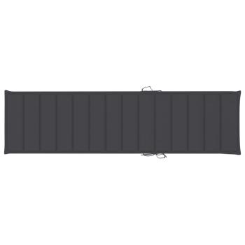 Sonnenliegen 2 Stk. mit Auflagen Anthrazit Massivholz Teak