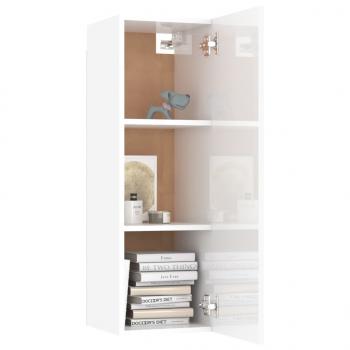 ARDEBO.de - TV-Schrank Hochglanz-Weiß 30,5x30x90 cm Holzwerkstoff