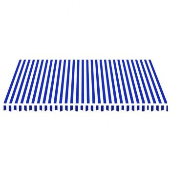 Markisenbespannung Blau und Weiß 4,5x3,5 m