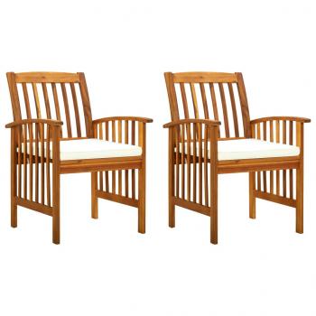 ARDEBO.de - Garten-Essstühle 2 Stk. mit Kissen Massivholz Akazie 