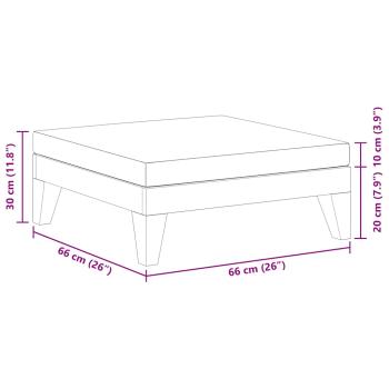 Modular-Fußhocker mit Cremeweißen Kissen Akazie Massivholz