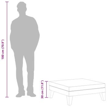 Modular-Fußhocker mit Cremeweißen Kissen Akazie Massivholz