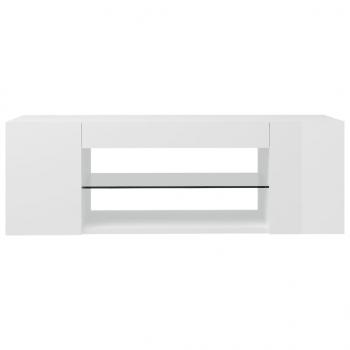 TV-Schrank mit LED-Leuchten Hochglanz-Weiß 90x39x30 cm