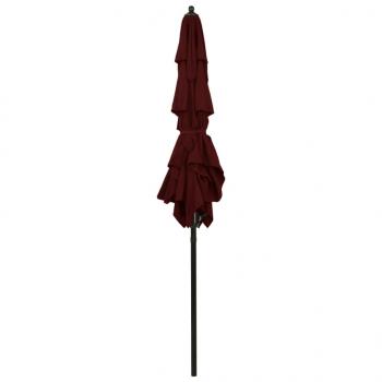 Sonnenschirm mit Aluminium-Mast 3-lagig Bordeauxrot 2x2 m