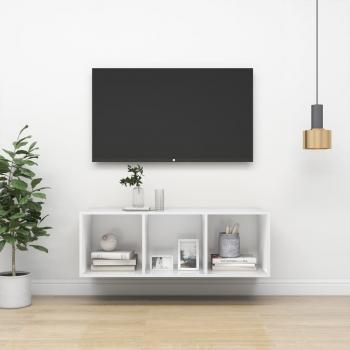 ARDEBO.de - TV-Wandschrank Weiß 37x37x107 cm Holzwerkstoff