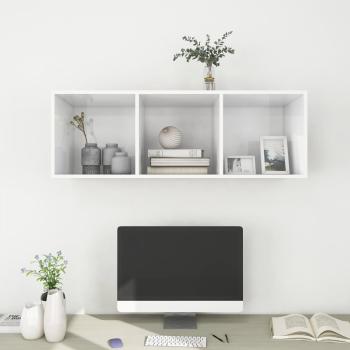 ARDEBO.de - TV-Wandschrank Hochglanz-Weiß 37x37x107 cm Holzwerkstoff