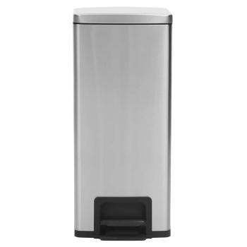 Mülleimer mit Pedal Anti-Fingerabdruck 30 L Silbern Edelstahl  