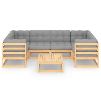 7-tlg. Garten-Lounge-Set mit Kissen Massivholz Kiefer