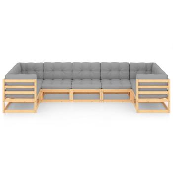 7-tlg. Garten-Lounge-Set mit Kissen Massivholz Kiefer