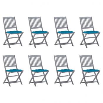 ARDEBO.de - Klappbare Gartenstühle 8 Stk. mit Kissen Massivholz Akazie