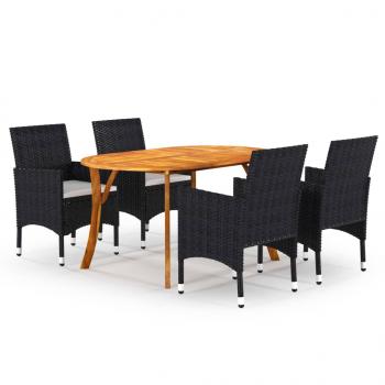 ARDEBO.de - 5-tlg. Garten-Essgruppe Schwarz