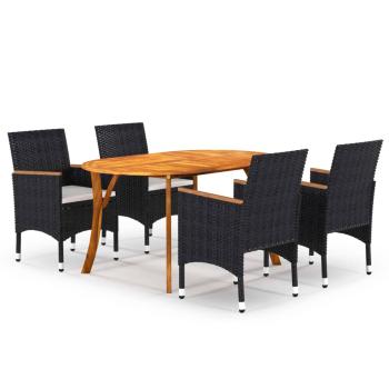 ARDEBO.de - 5-tlg. Garten-Essgruppe Schwarz