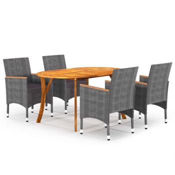 ARDEBO.de - 5-tlg. Garten-Essgruppe Grau
