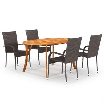 ARDEBO.de - 5-tlg. Garten-Essgruppe Braun