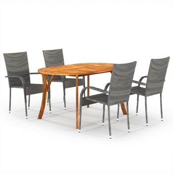 ARDEBO.de - 5-tlg. Garten-Essgruppe Grau
