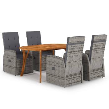 ARDEBO.de - 5-tlg. Garten-Essgruppe Grau