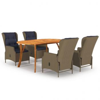 ARDEBO.de - 5-tlg. Garten-Essgruppe Braun