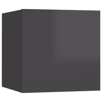 TV-Wandschränke 2 Stk. Hochglanz-Grau 30,5x30x30 cm