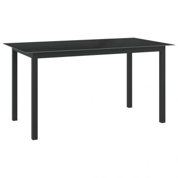 ARDEBO.de - Gartentisch Schwarz 150x90x74 cm Aluminium und Glas