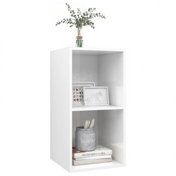 ARDEBO.de - TV-Wandschrank Hochglanz-Weiß 37x37x72 cm Holzwerkstoff
