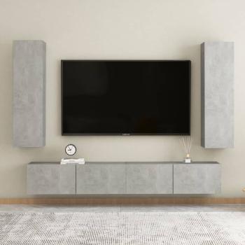 TV-Schränke 2 Stk. Betongrau 30,5x30x110 cm Holzwerkstoff