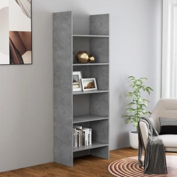 ARDEBO.de - Bücherregal Betongrau 60x35x180 cm Holzwerkstoff