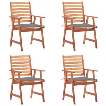 ARDEBO.de - Garten-Essstühle 4 Stk. mit Kissen Massivholz Akazie 