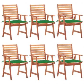 ARDEBO.de - Garten-Essstühle 6 Stk. mit Kissen Massivholz Akazie 