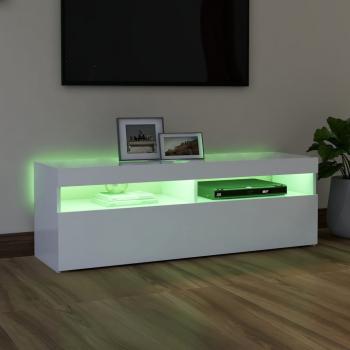 TV-Schrank mit LED-Leuchten Weiß 120x35x40 cm