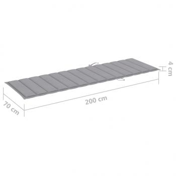 Sonnenliege mit Grauer Auflage Imprägniertes Kiefernholz