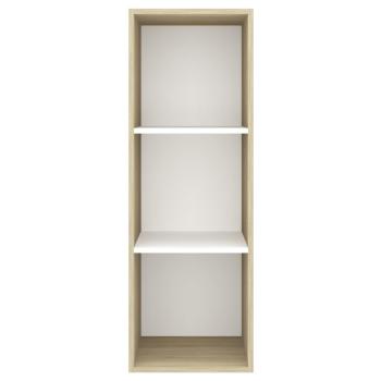 ARDEBO.de - TV-Wandschrank Sonoma-Eiche und Weiß 37x37x107 cm Holzwerkstoff