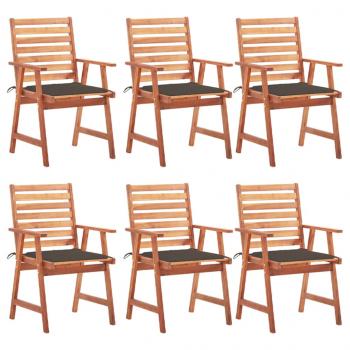 ARDEBO.de - Garten-Essstühle 6 Stk. mit Kissen Massivholz Akazie 