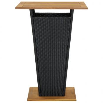 5-tlg. Gartenbar-Set mit Kissen Poly Rattan Schwarz