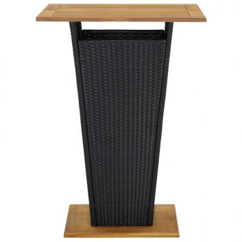 9-tlg. Gartenbar-Set mit Kissen Poly Rattan Schwarz