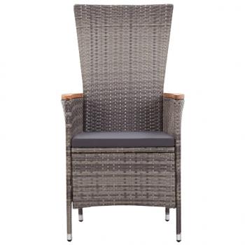 7-tlg. Garten-Essgruppe Poly Rattan Grau