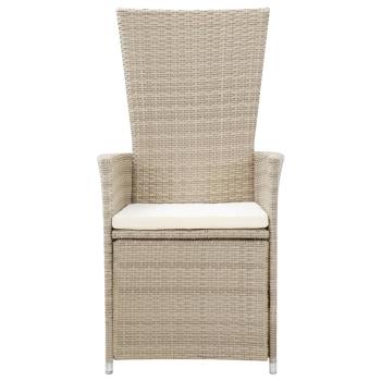 7-tlg. Garten-Essgruppe Poly Rattan Beige