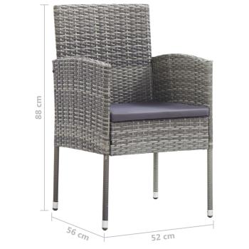 7-tlg. Garten-Essgruppe Poly Rattan Anthrazit