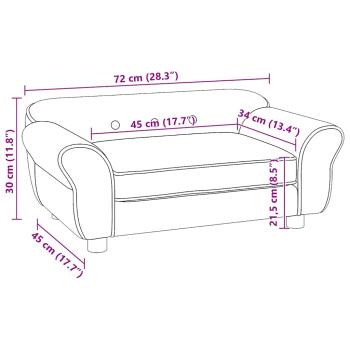 Hundesofa Schwarz 72x45x30 cm Plüsch