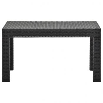 2-tlg. Garten-Lounge-Set mit Kissen PP Rattan Anthrazit